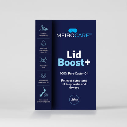 MeiboCare LidBoost+ - 100% Cold Pressed Castor Oil Eye Lid Cleanser - Dry Eye Relief. 10ml