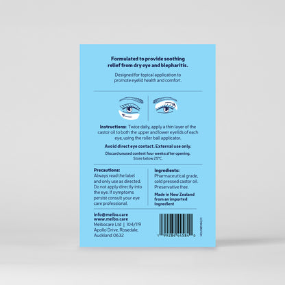 MeiboCare LidBoost+ - 100% Cold Pressed Castor Oil Eye Lid Cleanser - Dry Eye Relief. 10ml