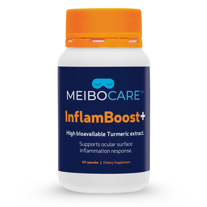MEIBOCARE - Turmeric Supplement - Curcumin Extract with Black Pepper for Enhanced Absorption - Eye Health Support - Tear Film Stability Formula - Ocular Comfort - 60 Capsules