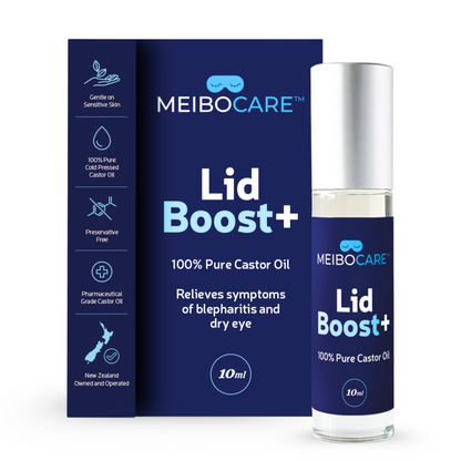 MeiboCare LidBoost+ - 100% Cold Pressed Castor Oil Eye Lid Cleanser - Dry Eye Relief. 10ml