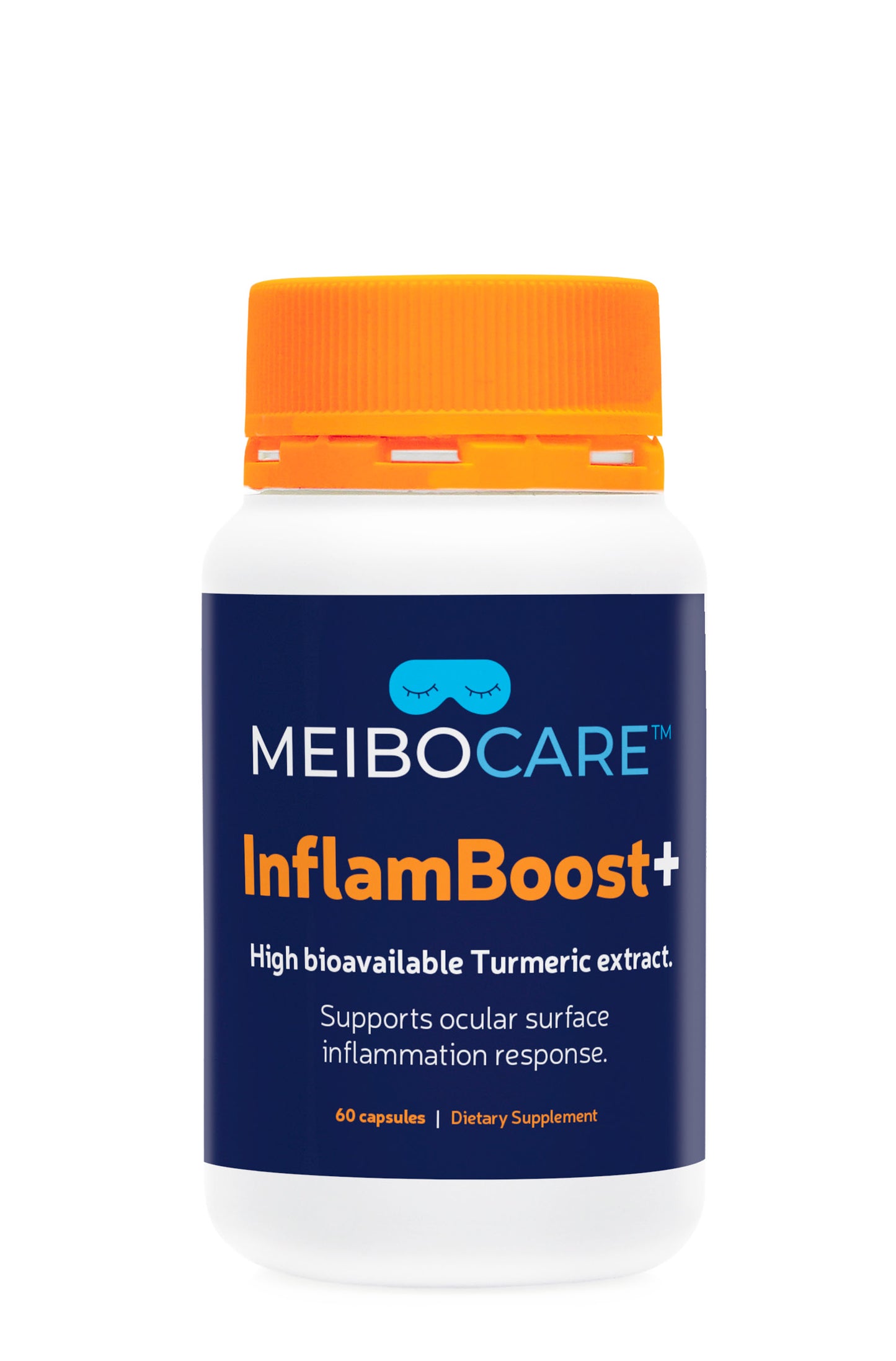 MEIBOCARE - Turmeric Supplement - Curcumin Extract with Black Pepper for Enhanced Absorption - Eye Health Support - Tear Film Stability Formula - Ocular Comfort - 60 Capsules